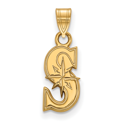 14k Yellow Gold 1/2in Seattle Mariners S Pendant
