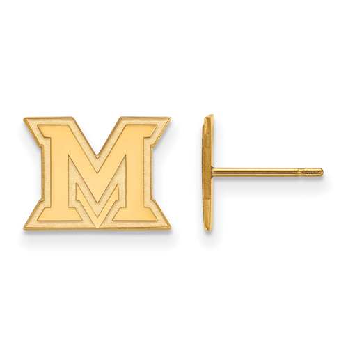 Miami University Extra Small Post Earrings 10k Yellow Gold