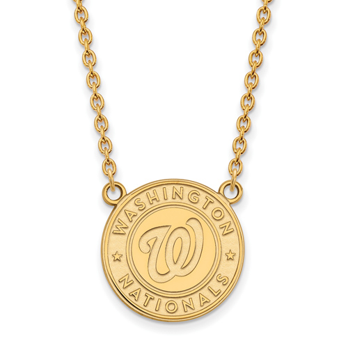 14k Yellow Gold Washington Nationals Pendant on 18in Chain