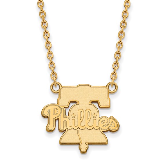 14kt Yellow Gold Philadelphia Phillies Pendant on 18in Chain