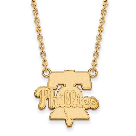 10kt Yellow Gold Philadelphia Phillies Pendant on 18in Chain 1Y007PHI18