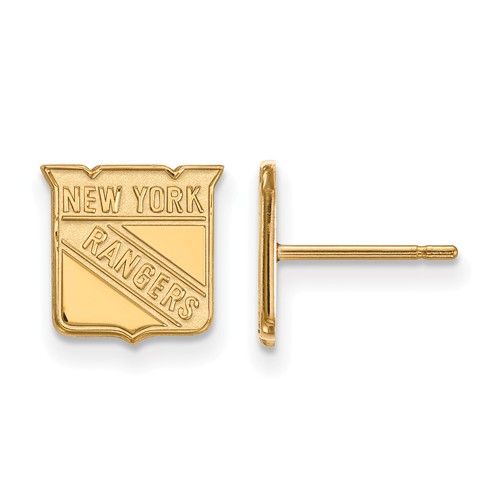 New York Rangers Extra Small Earrings 10k Yellow Gold