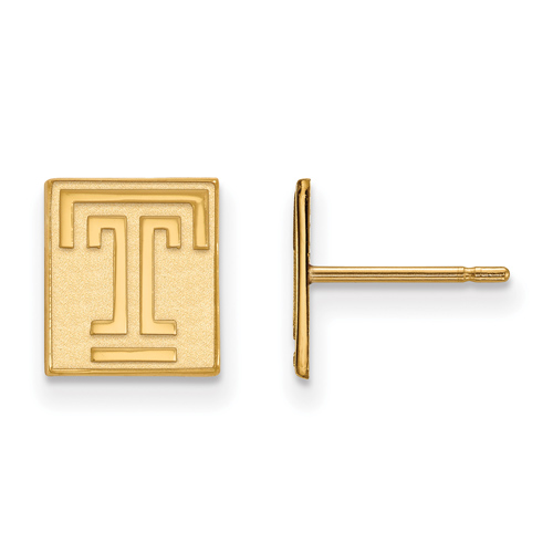 Temple University Extra Small Post Earrings 10k Yellow Gold