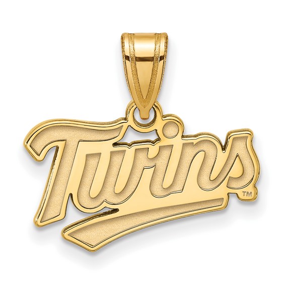 10k Yellow Gold 1/2in Minnesota Twins TC Pendant