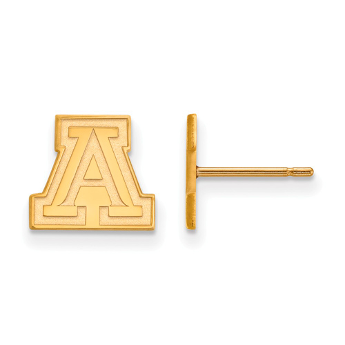 University of Arizona Block A Earrings Extra Small 10k Yellow Gold
