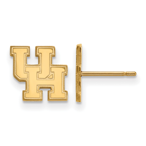 14kt Yellow Gold University of Houston UH Extra Small Post Earrings