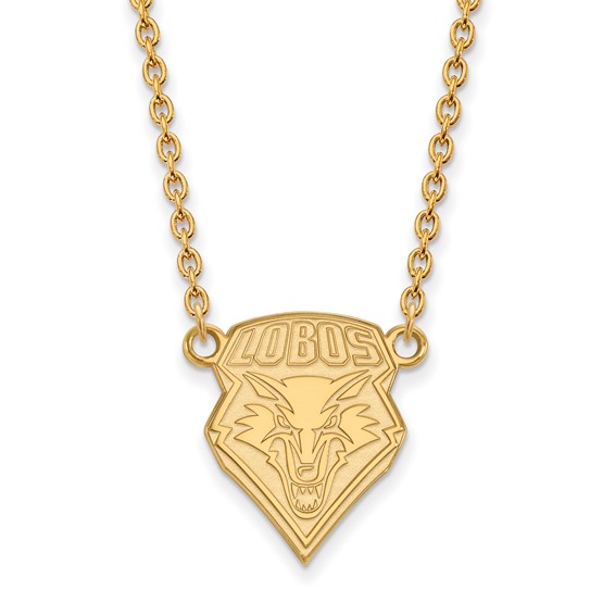 10k Yellow Gold University of New Mexico Lobos Necklace
