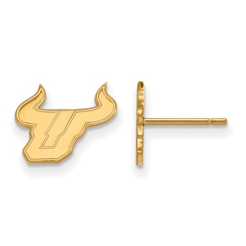14k Yellow Gold University of South Florida Logo Extra Small Earrings