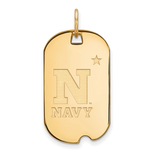 10k Yellow Gold United States Naval Academy NAVY Small Dog Tag