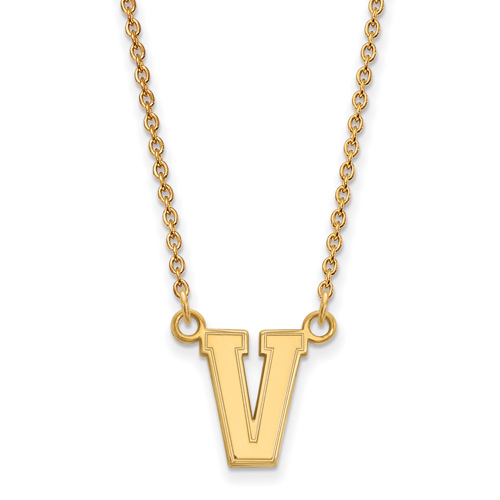10k Yellow Gold Vanderbilt University Small Logo Necklace