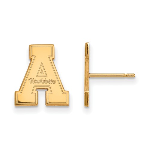 Appalachian State University Small Post Earrings 14k Yellow Gold
