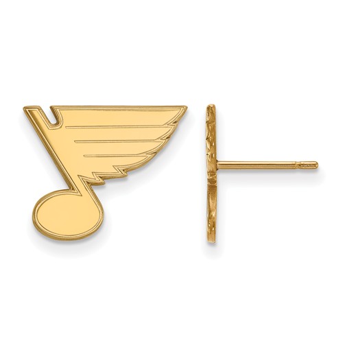 10k Yellow Gold St. Louis Blues Post Earrings