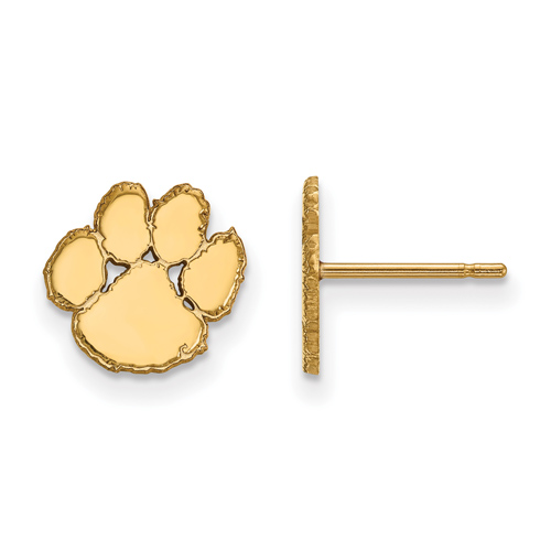 10kt Yellow Gold Clemson University Tiger Extra Small Post Earrings