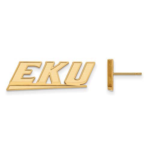Eastern Kentucky University Post Earrings 10k Yellow Gold