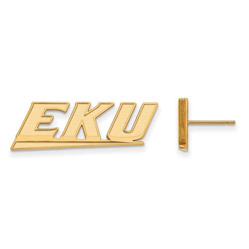 Eastern Kentucky University Post Earrings 14k Yellow Gold