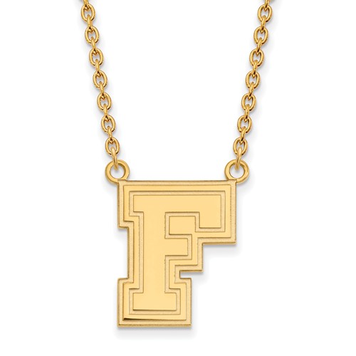 14k Yellow Gold Fordham University F Necklace