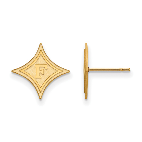 10k Yellow Gold Furman University Stud Earrings