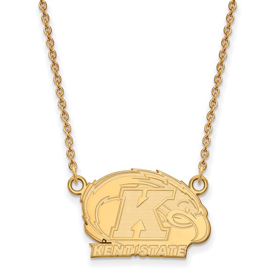 10k Yellow Gold Petite Kent State University Golden Flashes Necklace