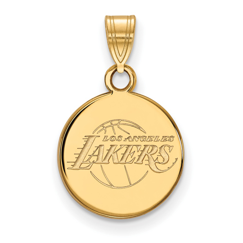 14k Yellow Gold 1/2in Round Los Angeles Lakers Pendant