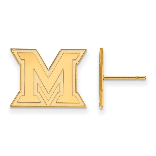 Miami University Small Post Earrings 10k Yellow Gold