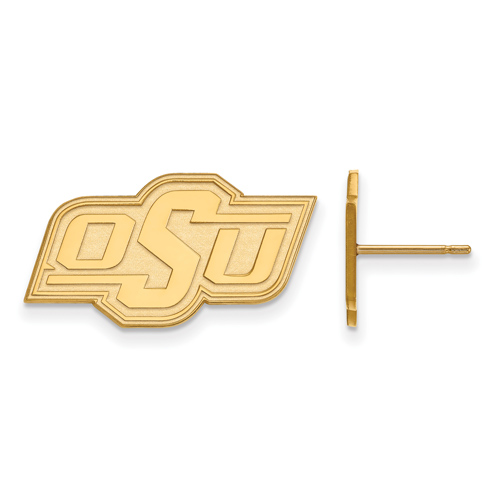14kt Yellow Gold Oklahoma State University OSU Small Post Earrings