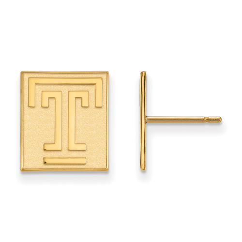 Temple University Small Post Earrings 14k Yellow Gold