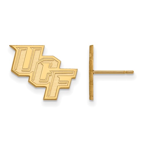 University of Central Florida Post Earrings 10k Yellow Gold