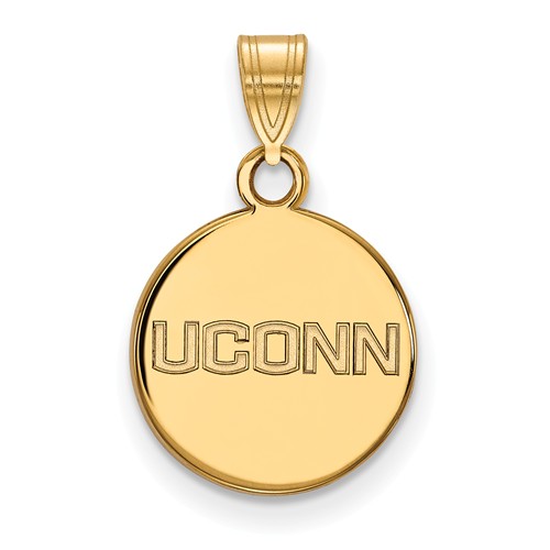 10k Yellow Gold University of Connecticut Small Round Pendant