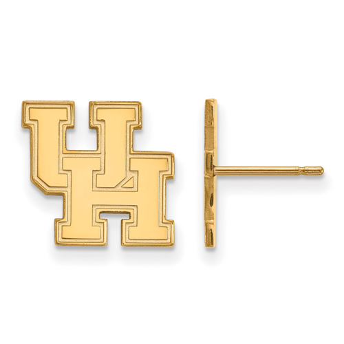 10kt Yellow Gold University of Houston Post Earrings