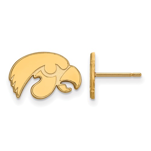 University of Iowa Tiny Earrings 10k Yellow Gold