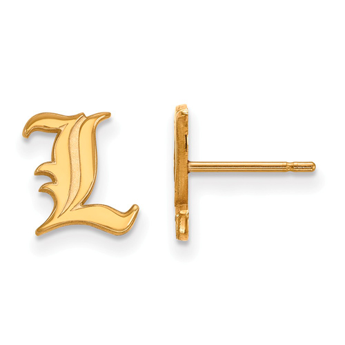 14k Yellow Gold University of Louisville Extra Small L Post Earrings
