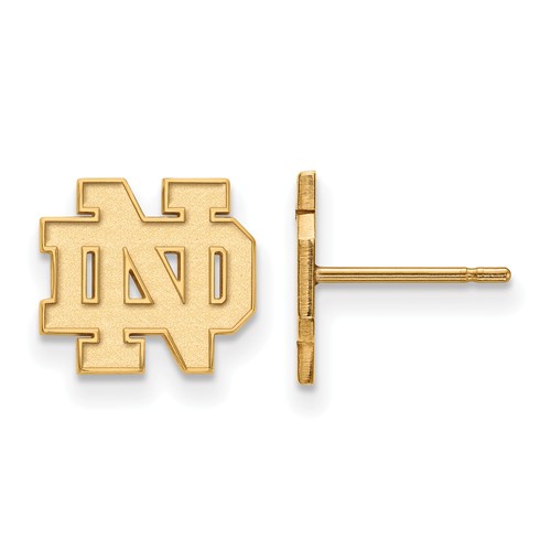 14k Yellow Gold University of Notre Dame Extra Small Post Earrings
