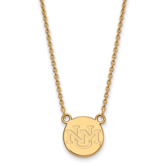 14k Yellow Gold University of New Mexico Petite Disc Necklace