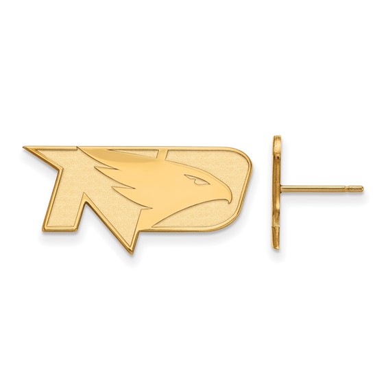 14k Yellow Gold University of North Dakota Fighting Hawk Earirngs
