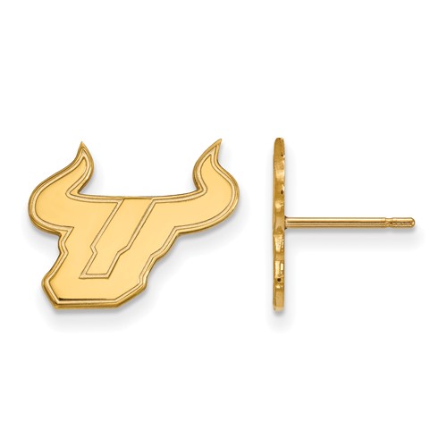 14k Yellow Gold University of South Florida Logo Post Earrings