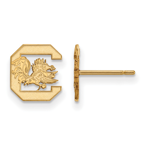 University of South Carolina Earrings Extra Small 14k Yellow Gold
