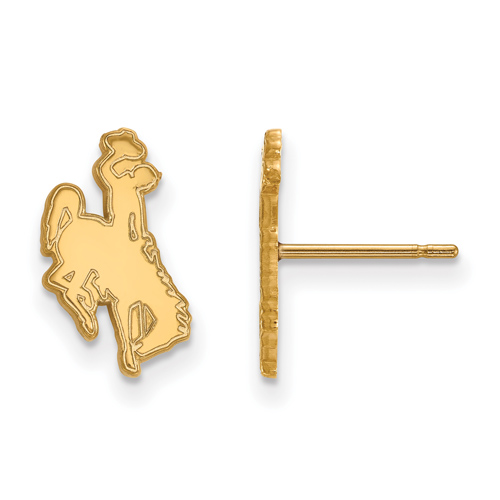 10k Yellow Gold University of Wyoming Small Post Earrings