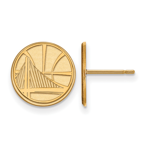 10k Yellow Gold Golden State Warriors Small Post Earrings