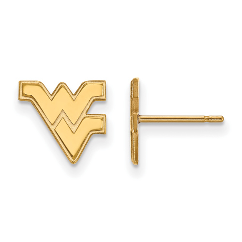 14kt Yellow Gold West Virginia University WV Extra Small Post Earrings