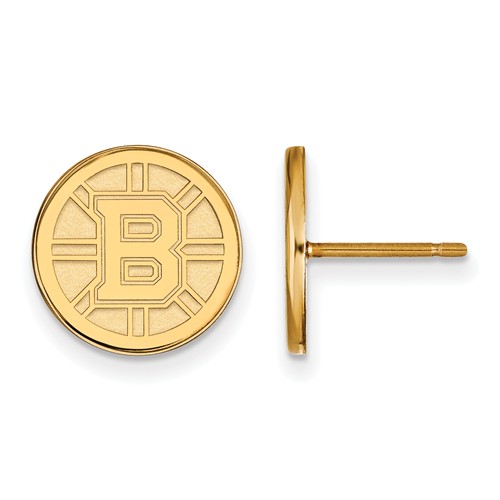 14k Yellow Gold Boston Bruins Post Earrings