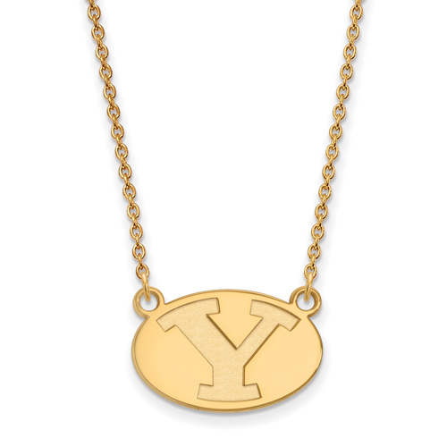 14k Yellow Gold Brigham Young University BYU Necklace 1/2in