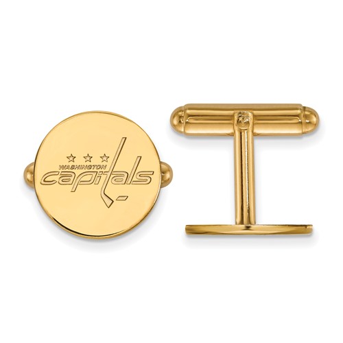 Washington Capitals Round Cuff Links 14k Yellow Gold