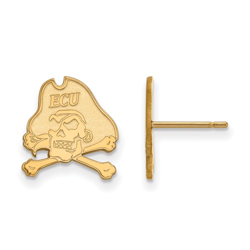 East Carolina University Post Earrings 14k Yellow Gold