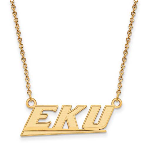 14k Yellow Gold Eastern Kentucky University Small EKU Necklace