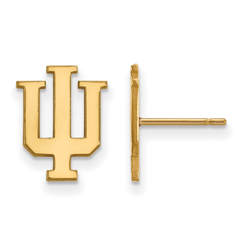 10kt Yellow Gold Indiana University Logo Small Post Earrings