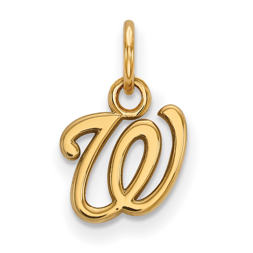 14k Yellow Gold 3/8in Washington Nationals W Pendant