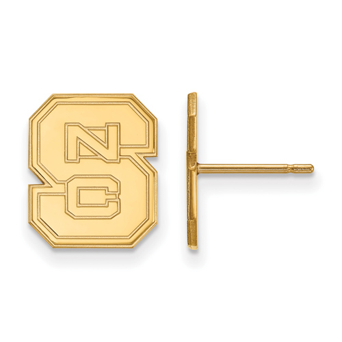 10k Yellow Gold North Carolina State Univ. Logo Small Post Earrings