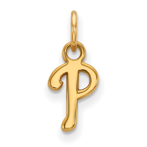 14kt Yellow Gold 3/8in Philadelphia Phillies P Pendant