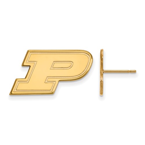 14k Yellow Gold Purdue University Logo Post Earrings