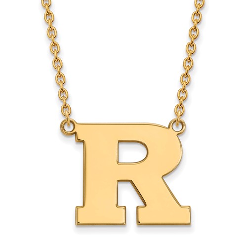14k Yellow Gold Rutgers University R Necklace